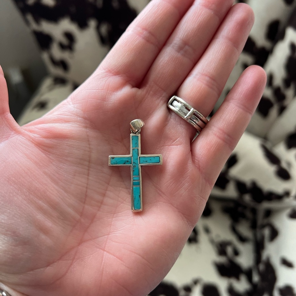 Authentic Turquoise Cross Pendant